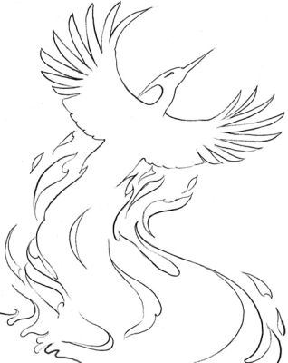 Phoenix line drawing