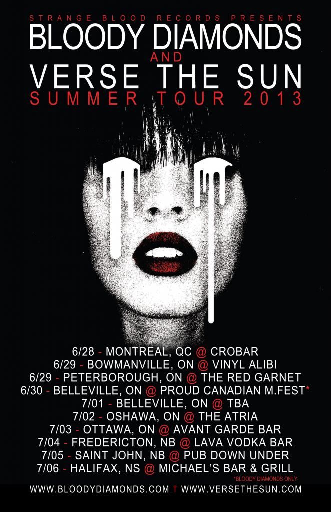 Bloody Diamonds + Verse The Sun Summer Tour Poster