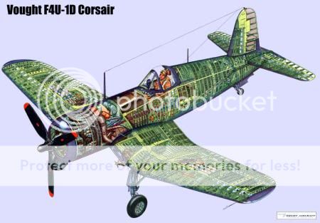 Corsair Airplane Cutaway Poster Large Aviation  